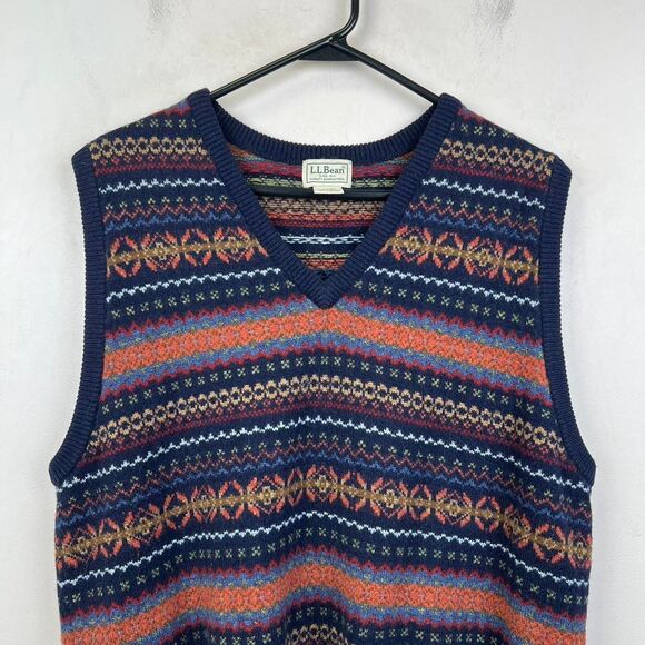 L.L.Bean Vintage 90s Men's Wool Sweater Vest Size L - Picture 4 of 6